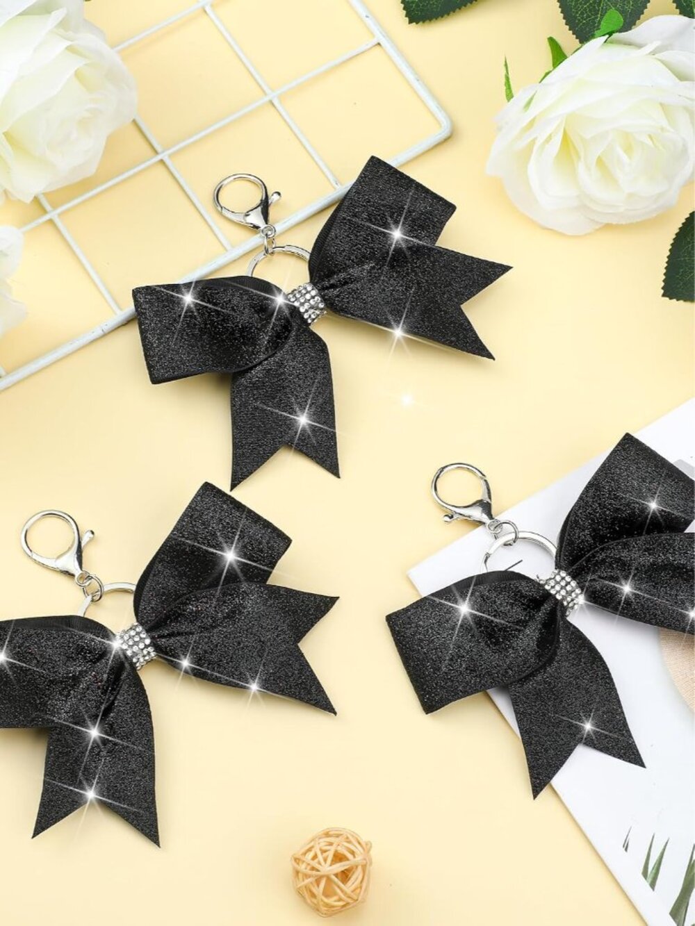 Cheer Bow Keychain Bulk Rhinestone - Picture 5 of 7